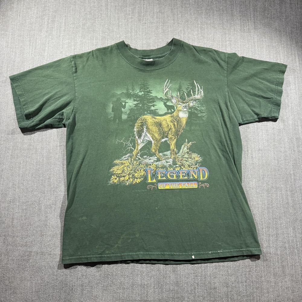 Vintage‎ Legend Of The Fall Shirt Mens Large Green Deer Hunting Graphic 90s